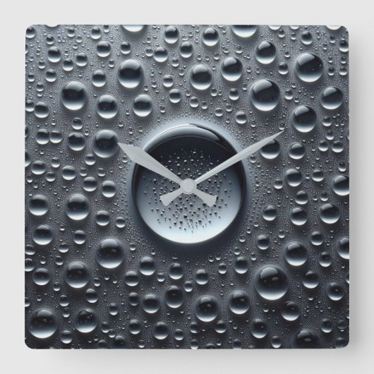 Horloge Carrée gouttes d'eau (Recto)