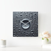 Horloge Carrée gouttes d'eau (Maison)