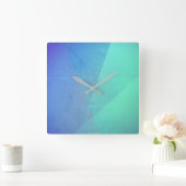 Horloge Carrée Gradation Blue Aqua & Turquoise (Maison)