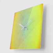 Horloge Carrée Gradation géométrique jaune moderne (Angle)