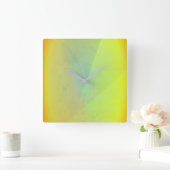 Horloge Carrée Gradation géométrique jaune moderne (Maison)