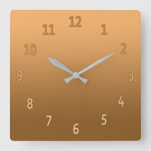 Horloge Carrée Gradient Simple Coloré Or (Recto)