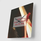 Horloge Carrée Graduation de Wishes, Square Clock (Angle)