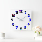 Horloge Carrée Graffiti 13 Numéro superposer wccn (Maison)