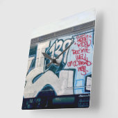 Horloge Carrée Graffiti classique Kel139 (Angle)