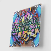 Horloge Carrée Graffiti de l'horloge murale (Angle)