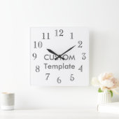 Horloge Carrée Grand 10,75" fait sur commande l'horloge murale (Maison)