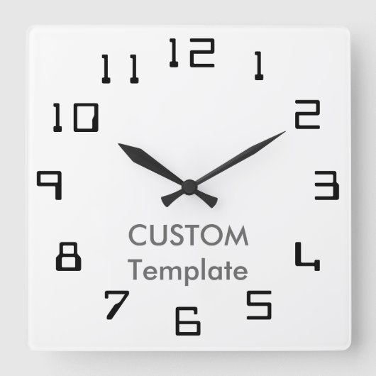 Horloge Carrée Grand 10,75" fait sur commande ORBITE carrée II (Recto)