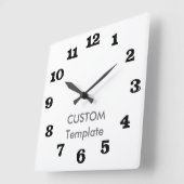 Horloge Carrée Grand 10,75" fait sur commande police carrée de (Angle)