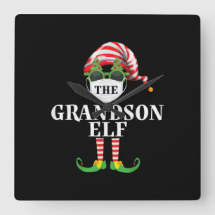 Horloge Carrée Grand-fils Elf à l'approche de Noël