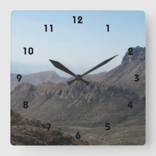 Horloge Carrée Grand Mountain View de courbure