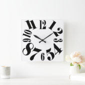 Horloge Carrée Grand nombre de Noirs et de Blancs amusants (Maison)