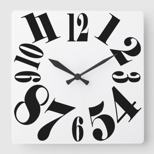 Horloge Carrée Grand nombre de Noirs et de Blancs amusants (Recto)