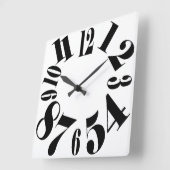 Horloge Carrée Grand nombre de Noirs et de Blancs amusants (Angle)