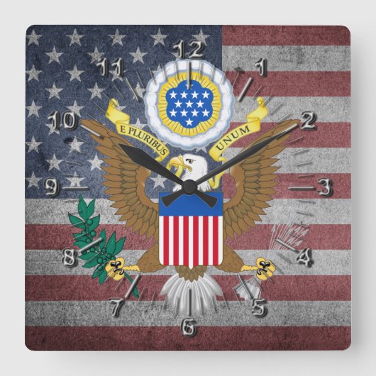 Horloge Carrée Grand sceau des États-Unis (Recto)