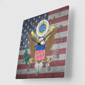 Horloge Carrée Grand sceau des États-Unis (Angle)