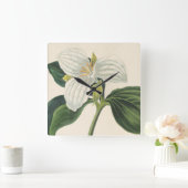 Horloge Carrée Grand Trillium fleuri (Maison)