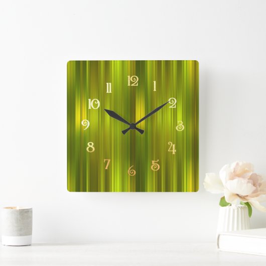 Horloge Carrée Grandes Tonces Vertes (Maison)