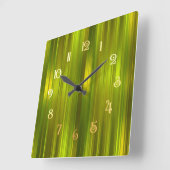 Horloge Carrée Grandes Tonces Vertes (Angle)