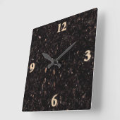 Horloge Carrée Granit noir (Angle)