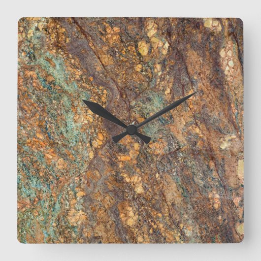 Horloge Carrée Granite Stone Pattern (Recto)