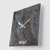 Horloge Carrée Granite stone red (Angle)