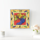 Horloge Carrée Grape Cluster wall clock (Maison)
