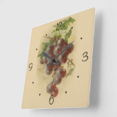 Horloge Carrée Grapes de vintage (Angle)