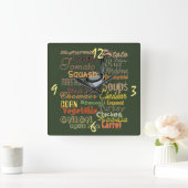 Horloge Carrée Graphic Soups Art Design (Maison)