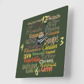 Horloge Carrée Graphic Soups Art Design (Angle)