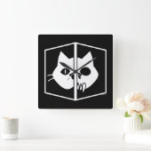 Horloge Carrée Graphique de chat de Schrödinger (Maison)