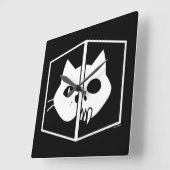 Horloge Carrée Graphique de chat de Schrödinger (Angle)