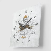 Horloge Carrée Graphique français vintage (Angle)