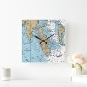 Horloge Carrée Graphique NY de City Island Bronx (Maison)