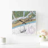 Horloge Carrée Graphique NY de Jones Beach Island (Maison)