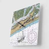 Horloge Carrée Graphique NY de Jones Beach Island (Angle)