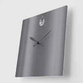 Horloge Carrée Graphisme Diamant Noir Vip minimal (Angle)
