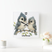 Horloge Carrée Gras Curious Tufé Titsouris (Maison)