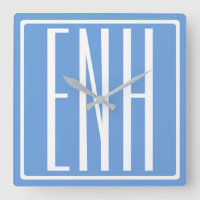Gras moderne 3 initiales Monogramme | Bleu doux