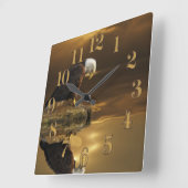 Horloge Carrée Gratitude Bald Eagle Spiritual Wildlife Clock (Angle)