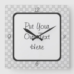Horloge Carrée Gray Patchwork Pattern