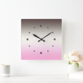 Horloge Carrée Gray pink ombre Square Wall Clock (Maison)