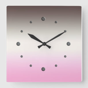 Horloge Carrée Gray pink ombre Square Wall Clock