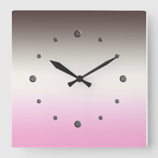 Horloge Carrée Gray pink ombre Square Wall Clock (Recto)