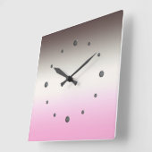 Horloge Carrée Gray pink ombre Square Wall Clock (Angle)