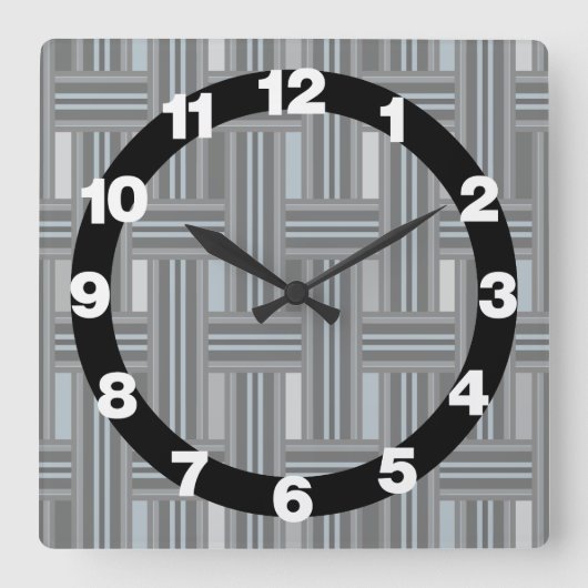 Horloge Carrée Gray Plaid Weave (Recto)