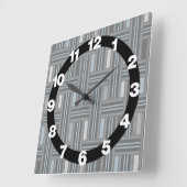 Horloge Carrée Gray Plaid Weave (Angle)