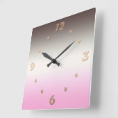 Horloge Carrée Gray rose ombre (Angle)