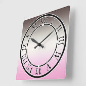Horloge Carrée Gray rose ombre (Angle)