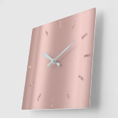 Horloge Carrée Gray Silver Rose Blush (Angle)